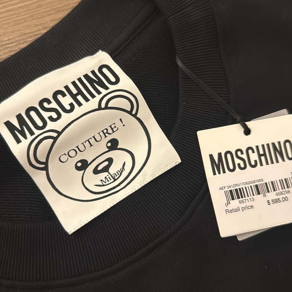 NWT Moschino black Teddy Bear organic cotton sweatshirt - Picture 6 of 10